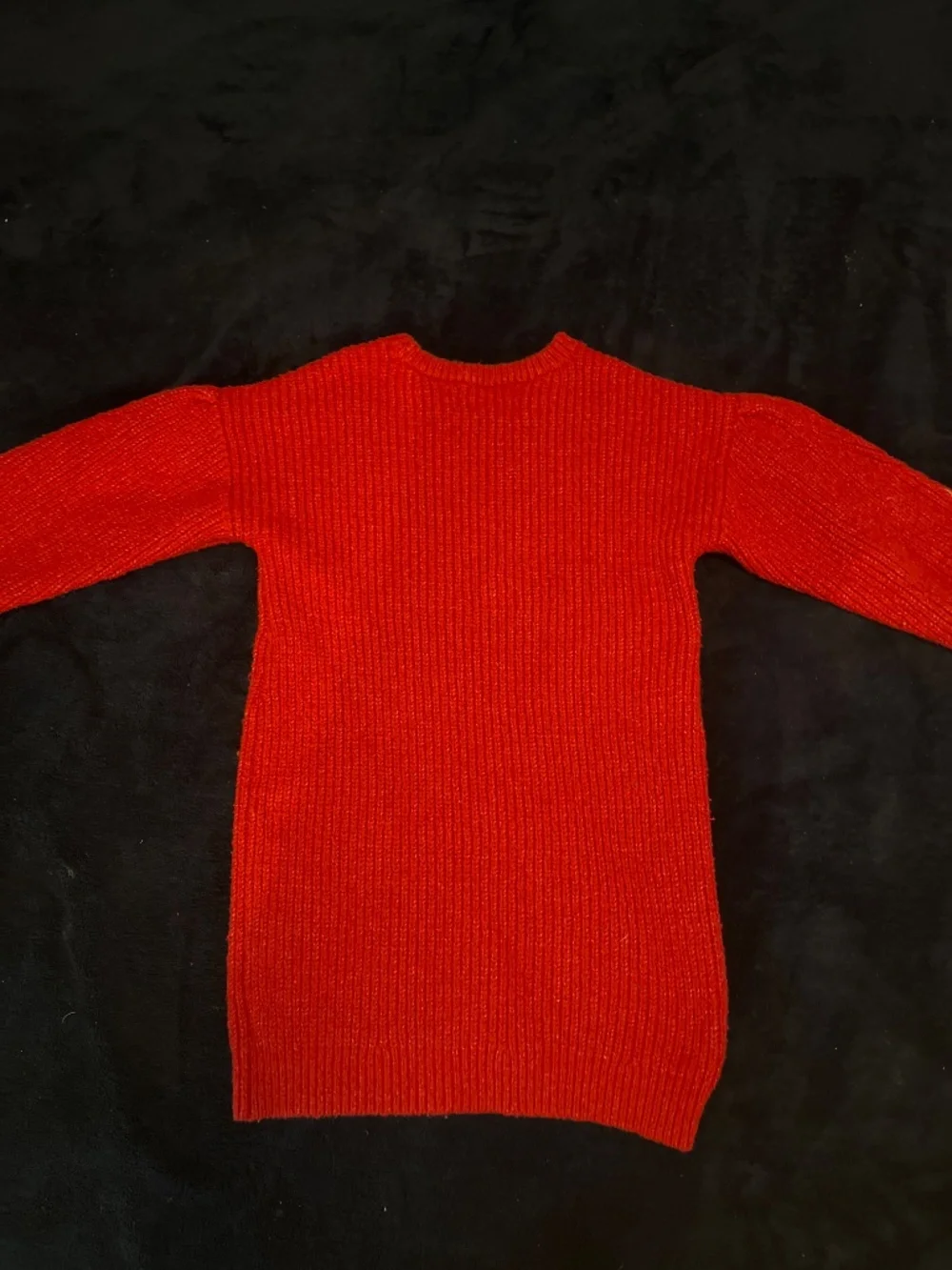 Red cable knit sweater dress